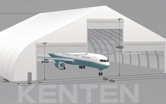 Large custom prefab aluminum structure aircraft hangar tent