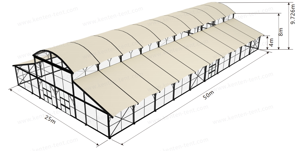 25m x 50m x 4m Atrium Tent