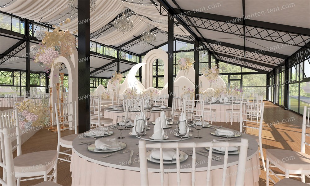 150-200 Guest Wedding Party Atrium Tent
